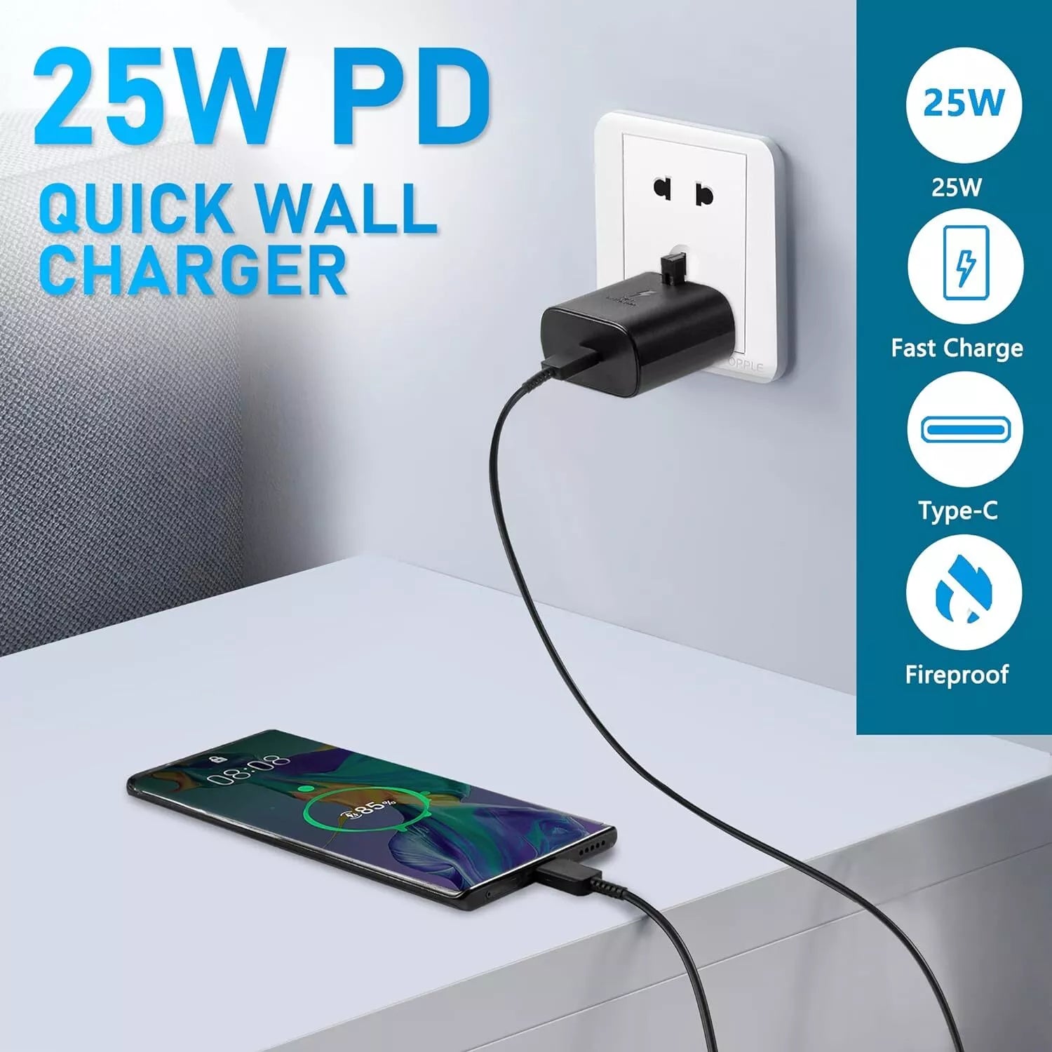 4 in 1 Multi USB C A 8PIN PD Charger Charging Cable 65W / 27W For with iPhone& Samsung Adapter