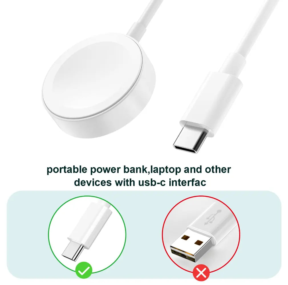 MAGNETIC CHARGER DOCK TYPE-C 1M CABLE For APPLE WATCH Ultra 9 8 7 SE 6 5 4 3