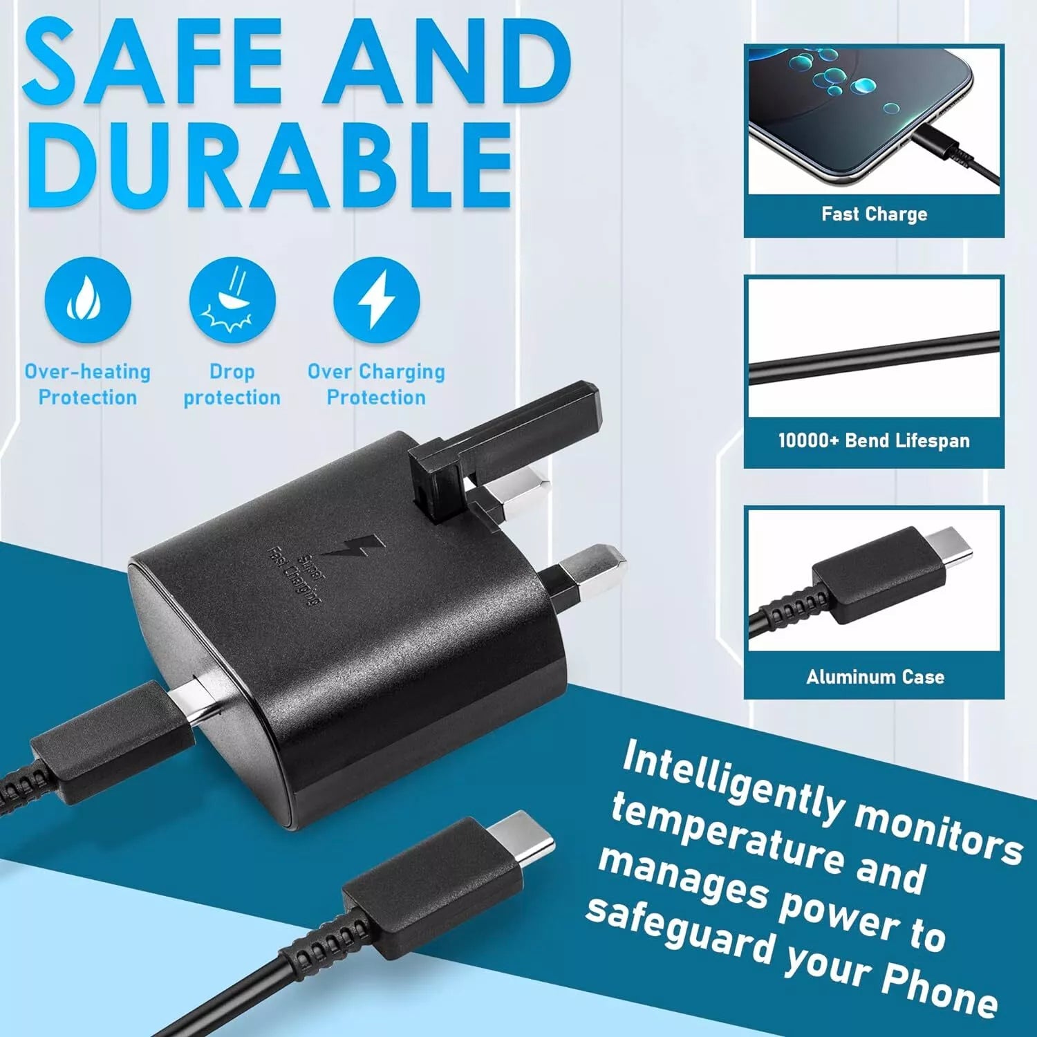 4 in 1 Multi USB C A 8PIN PD Charger Charging Cable 65W / 27W For with iPhone& Samsung Adapter