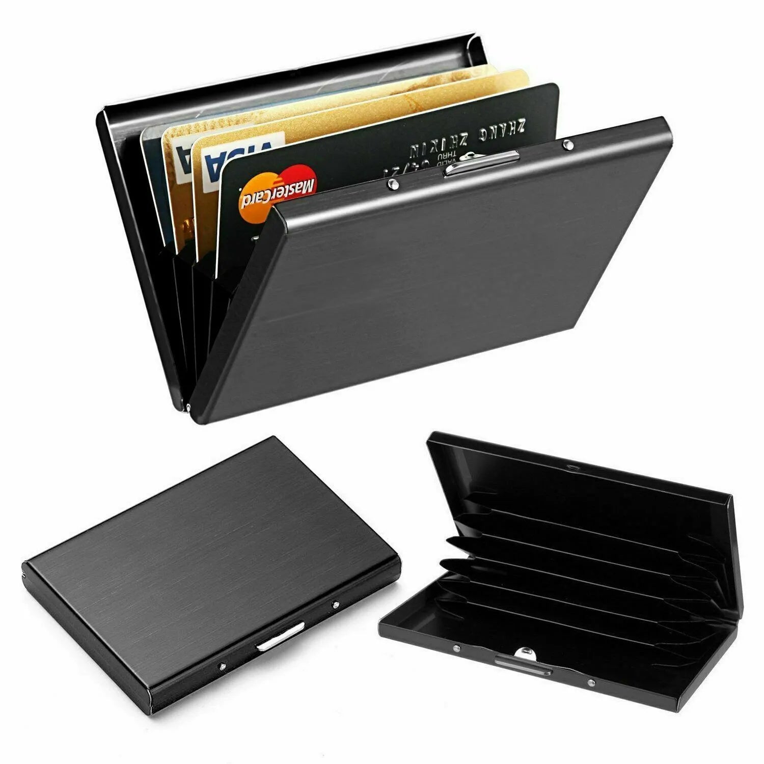 RFID Blocking Credit Card Holders Aluminum Protector Metal Wallet Thin Case Box.