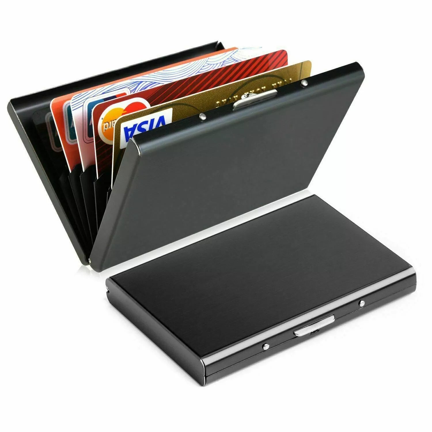 RFID Blocking Credit Card Holders Aluminum Protector Metal Wallet Thin Case Box.