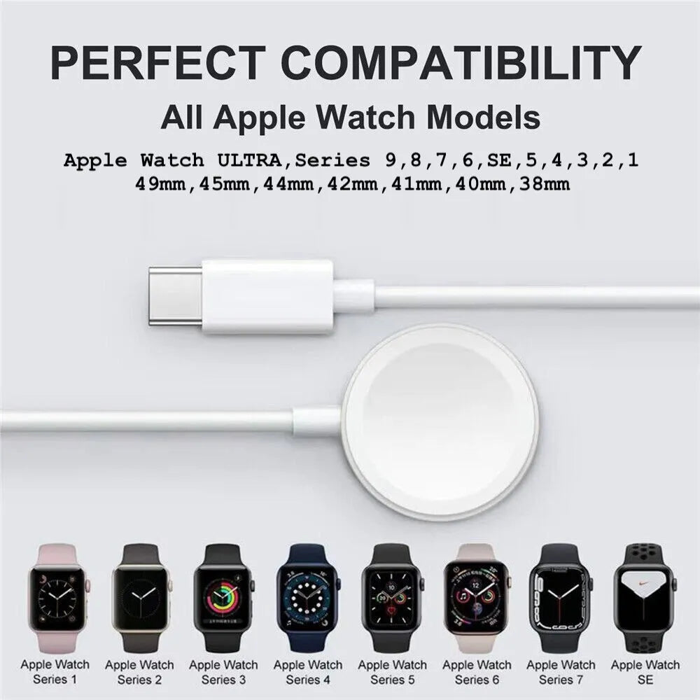 MAGNETIC CHARGER DOCK TYPE-C 1M CABLE For APPLE WATCH Ultra 9 8 7 SE 6 5 4 3